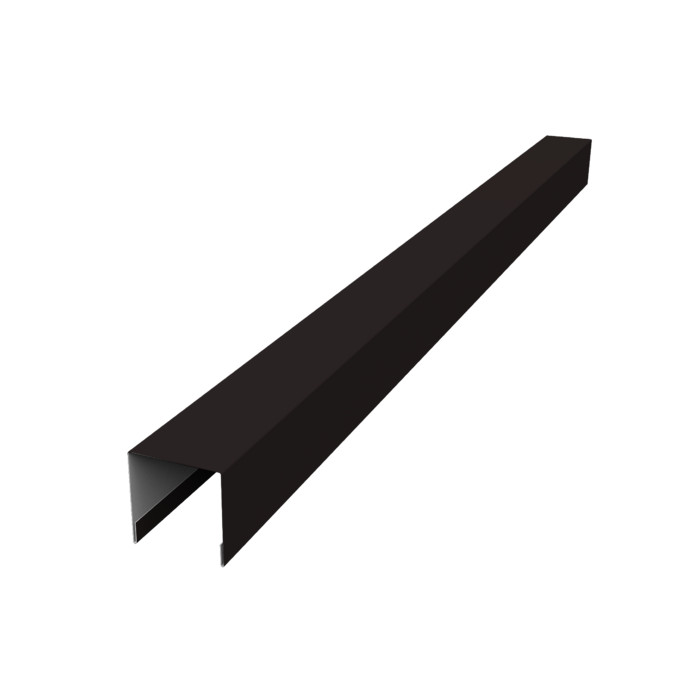 Планка вертикальная лицевая для горизонтального монтажа штакетника 0,5 Satin Matt TX RAL 9005 черный (1,8м)